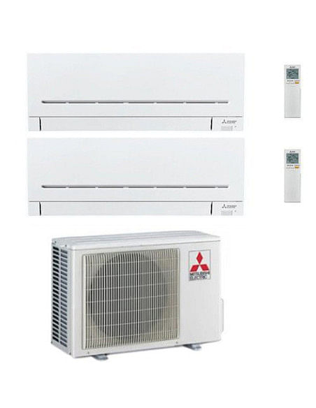 Climatizzatore Condizionatore Mitsubishi MSZ-AP Wifi R32 Dual Split Inverter 9000 + 12000 BTU con U.E. MXZ-2F53VF Classe A+++...