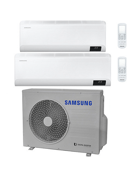 Climatizzatore Condizionatore Samsung CEBU R32 Wifi Dual Split Inverter 7000 + 18000 BTU con U.E. AJ080TXJ4KG/EU NOVITÁ Class...